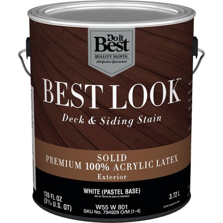 All-Source Best Look Solid Deck & Siding Exterior Stain, White Pastel Base, 1 Gal. W55W00801-16